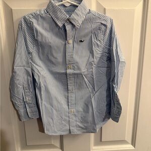 Vineyard Vines Kids Blue and White Striped Button Down Shirt